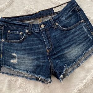 RAG & BONE BLUE JEAN CUT OFFS 26